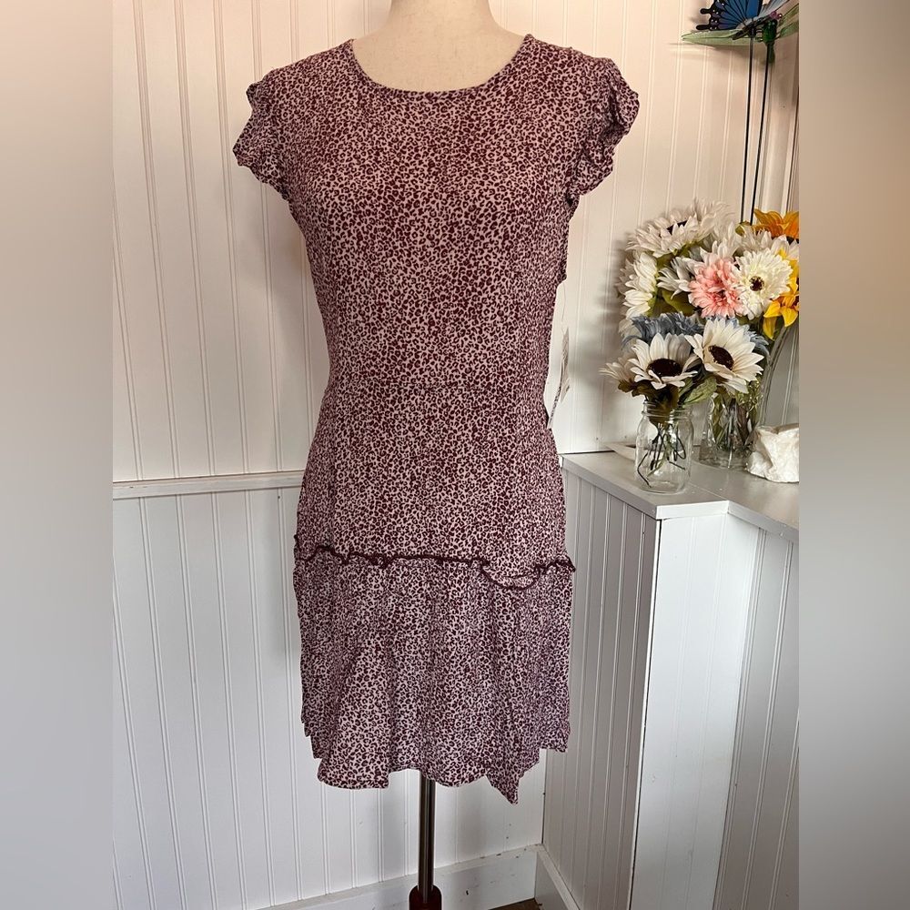 Pink Leopard Print Bohemian Dress
